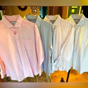 4 Charles Tyrwhitt shirts — 17/34 — slim fit & non-iron (excellent condition)